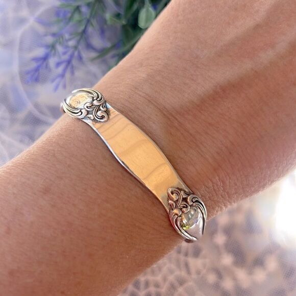 Vintage Jewelry - Vintage 1949 Wm. A. Rogers Oneida Old South II Flat-wear Monogram Cuff